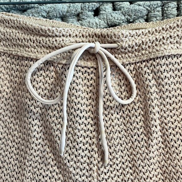 Le Vie en Rose Coconut Crochet Swim Mid Rise Shorts Cover Up Size L - Picture 5 of 13